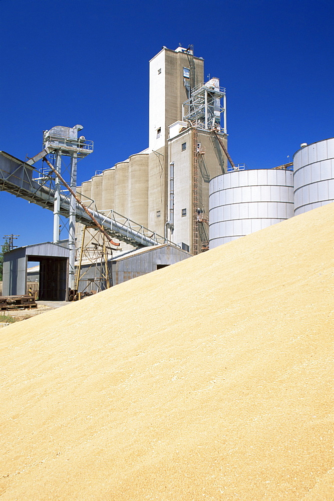 Grain silos, Port of Sacramento, California, United States of America, North America