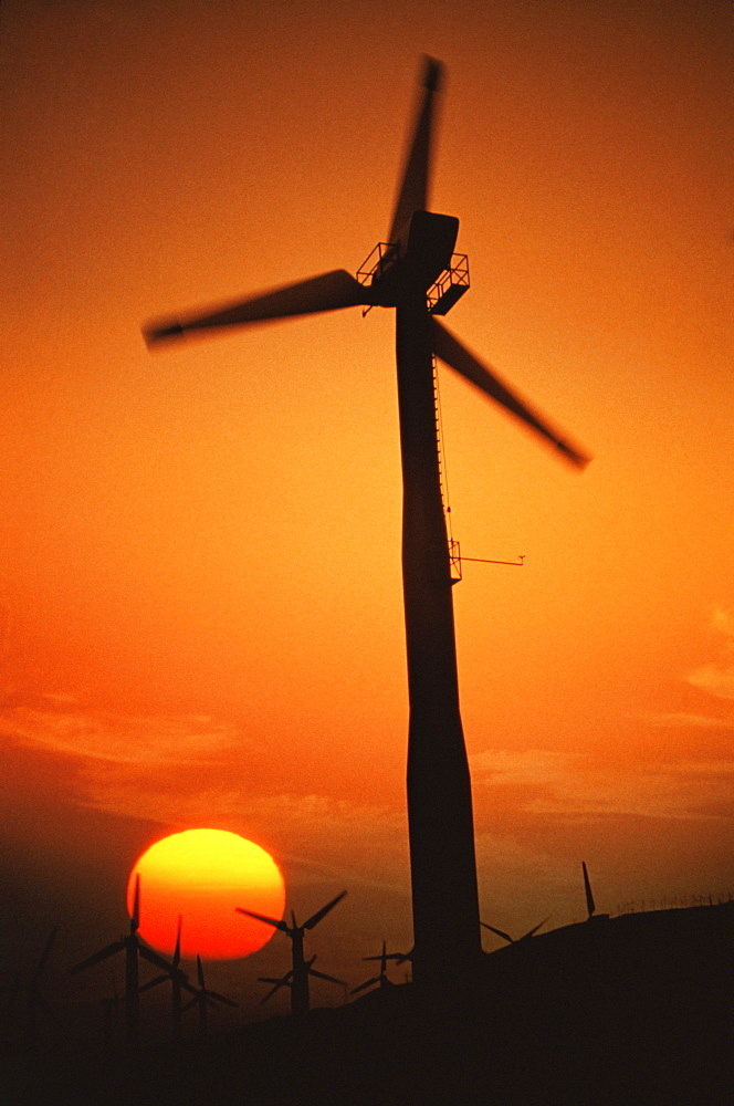 Wind turbine, Palm Springs, California, United States of America, North America