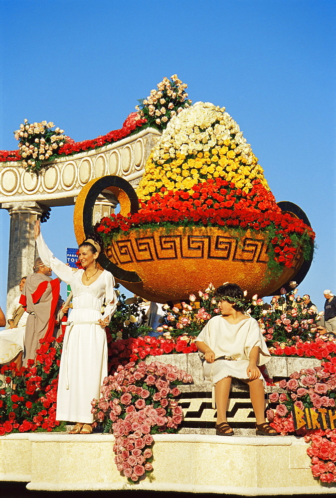 Detail of float, Tournament of Roses Parade, Pasadena, California, United States of America, North America