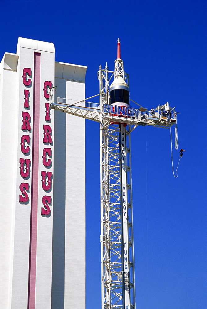 Bungy jumping, Circus Circus Casino, Las Vegas, Nevada, United States of America, North America