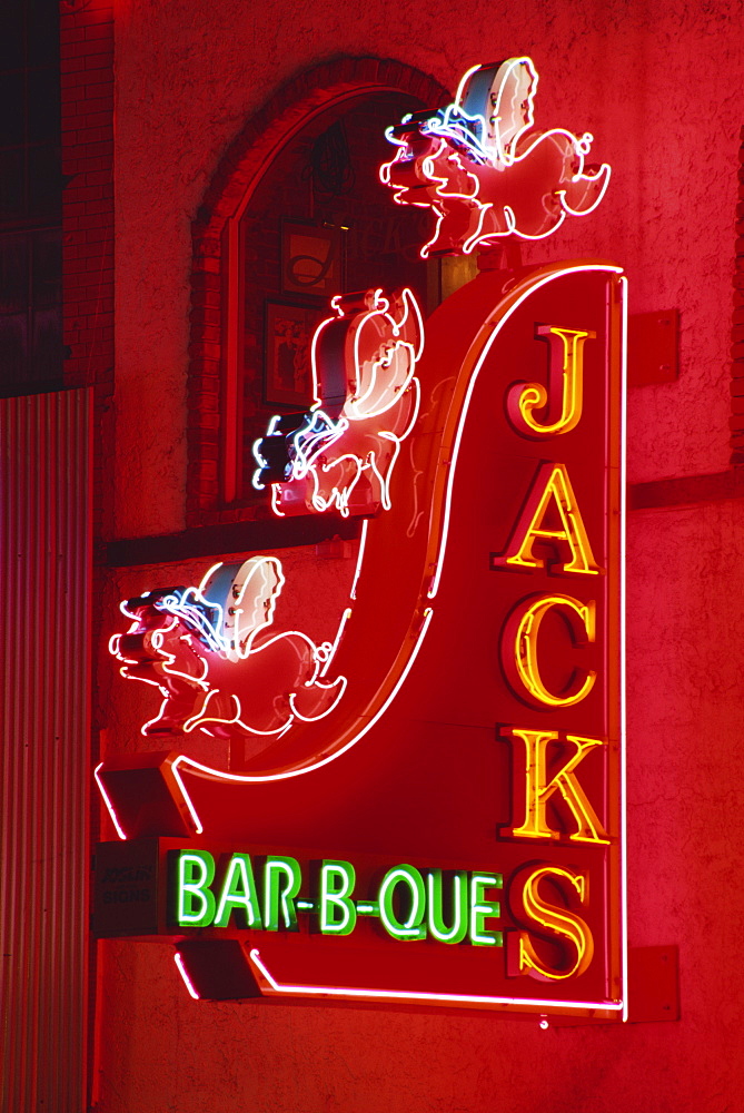 Neon sign on Broadway Street, Nashville, Tennessee, United States of America, North America