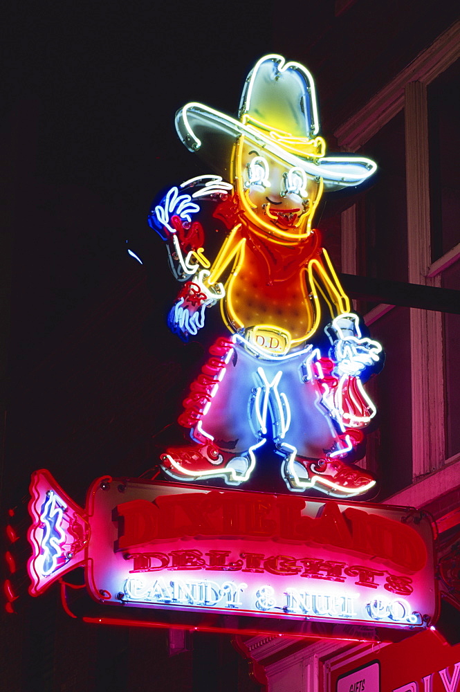 Neon sign on Broadway Street, Nashville, Tennessee, United States of America, North America