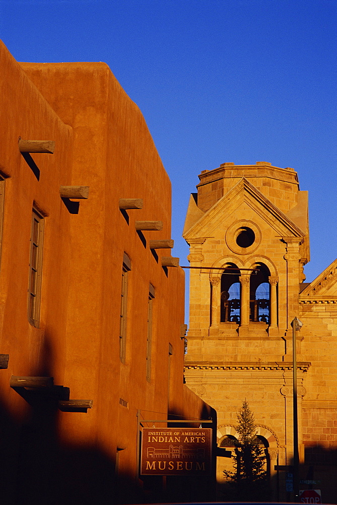 Institute of American Indian Artrs and St. Francis Cathedral, Santa Fe, New Mexico, United States of America, North America