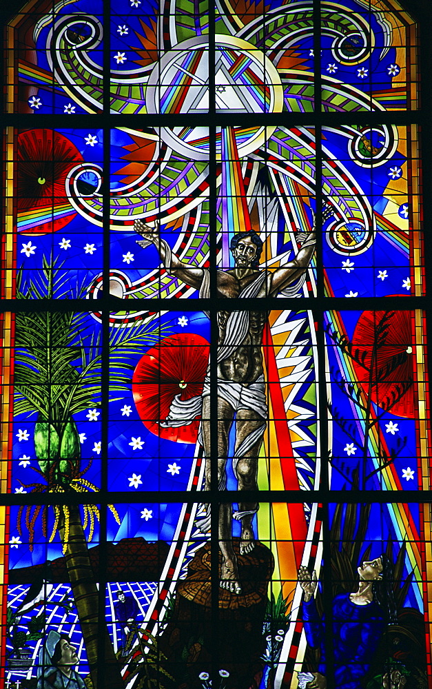 Great window, Cathedral of the Holy Trinity, Auckland, North Island, New Zealand, Pacific