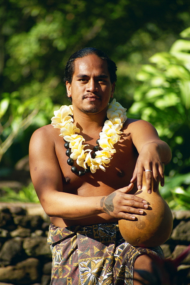 Hula dancer, Waimea Falls State Park, Oahu island, Hawaii, United States of America, Pacific, North America