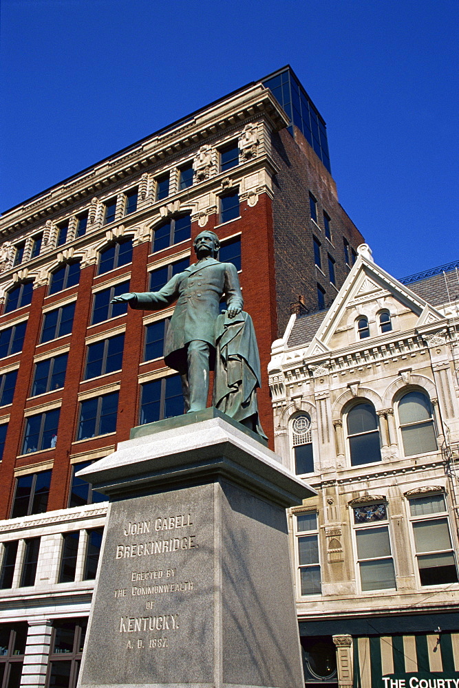 John Cabell Breckenridge statue, Fayette County Courthouse, Lexington, Kentucky, United States of America, North America