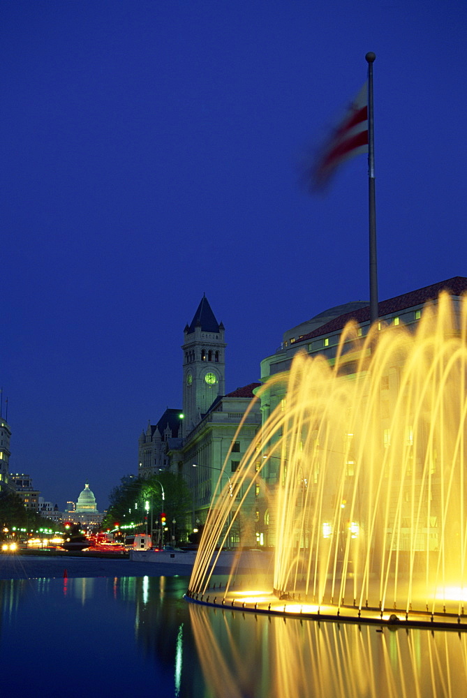 Freedom Plaza fountain, Pennsylvania Avenue, Washington D.C., United States of America, North America