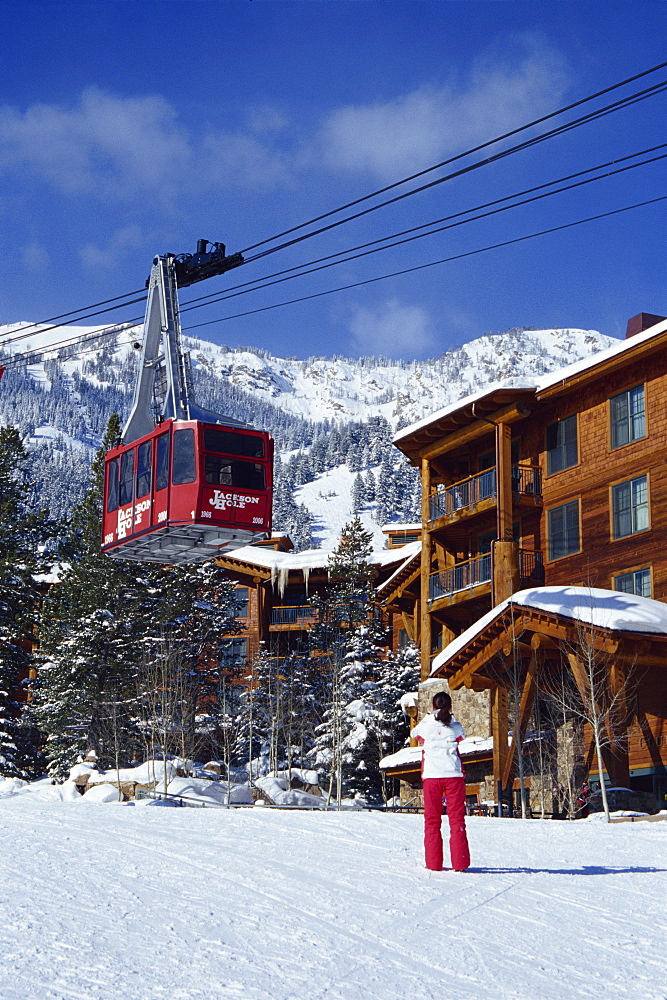 Aerial tram, Teton Village Ski Resort, Jackson Hole, Grand Teton National Park, Wyoming, United States of America, North America