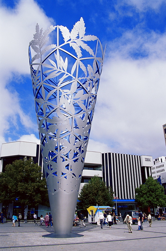 Chalice, sculpture by Neil Dawson, Cathedral Square, Christchurch, Canterbury, South Island, New Zealand, Pacific