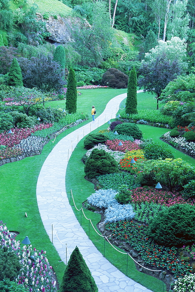 Sunken Garden, Butchart Gardens, Vancouver Island, British Columbia, Canada, North America