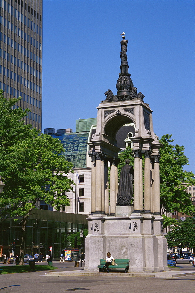 Sir John Alexander Macdonald monument, Place du Canada, Montreal City, Quebec state, Canada, North America