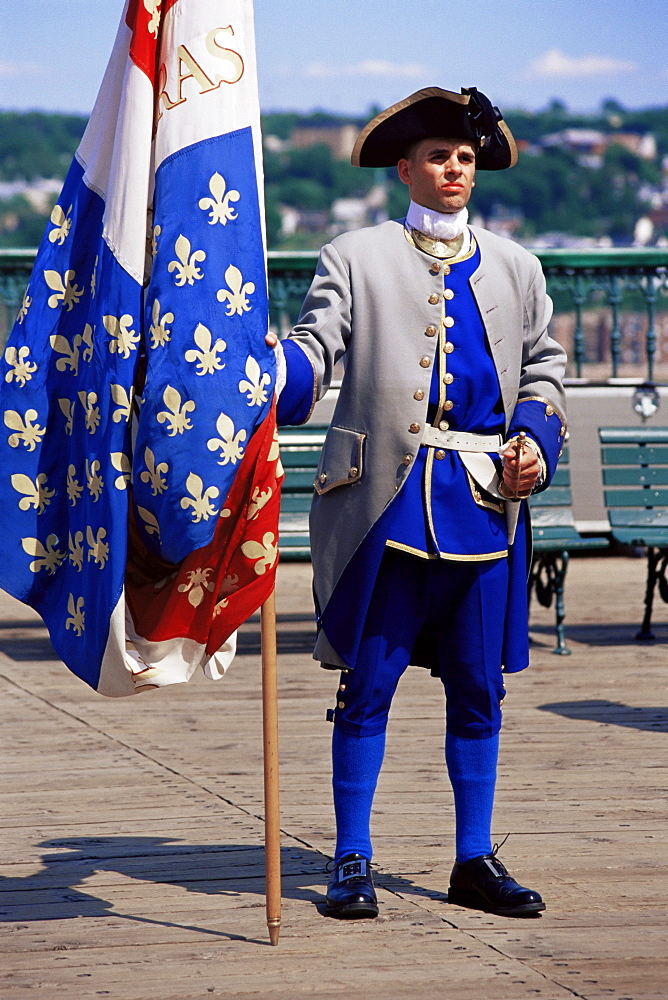 French soldier, circa 1700, Dufferin Terrace, Quebec City, Quebec state, Canada, North America