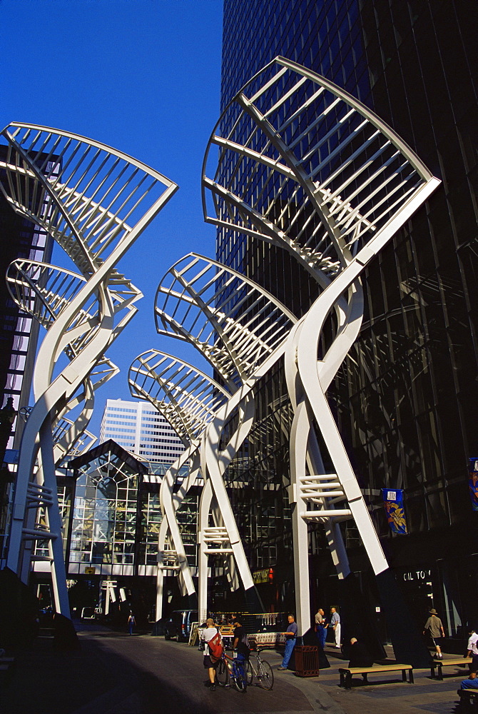 Sculpture on Stephen Avenue Walk, Downtown, Calgary, Alberta, Canada, North America