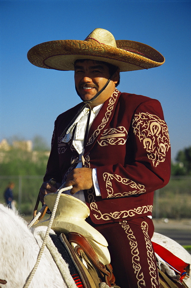 Mexican rider, Tucson Rodeo parade, Tucson, Arizona, United States of America, North America