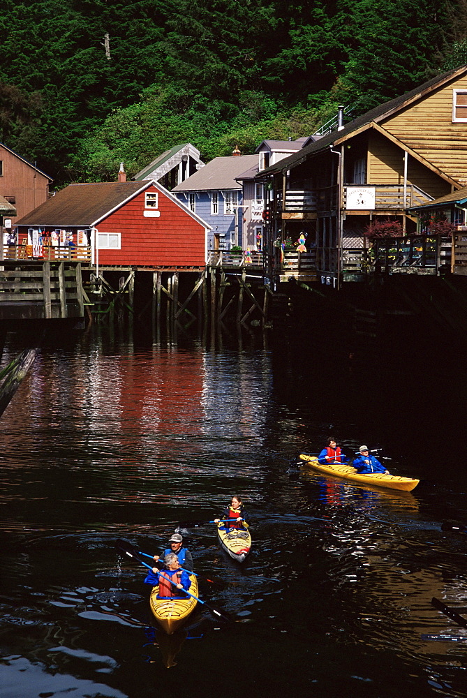 Kayaking, Creek Street, Ketchikan, Alaska, United States of America, North America