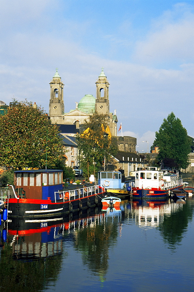 Canal barges, Athlone Town, County Westmeath, Leinster, Republic of Ireland, Europe