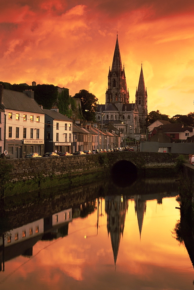 St. Finbarr's cathedral and River Lee, Cork City, County Cork, Munster, Republic of Ireland, Europe