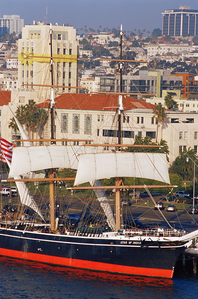 Star of India sailing ship, Maritime Museum, San Diego Harbor, California, United States of America, North America