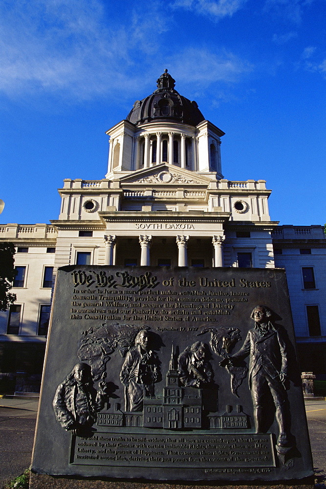 Copy of Declaration of Independence, State Capitol grounds, Pierre City, South Dakota, United States of America, North America