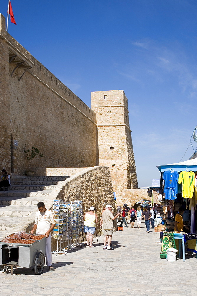 Medina wall, Hammamet, Tunisia, North Africa, Africa