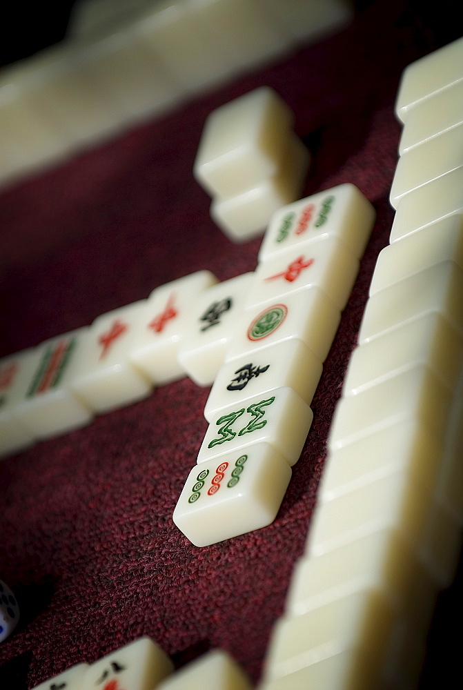 Mahjong tiles, Dali, Yunnan, China, Asia