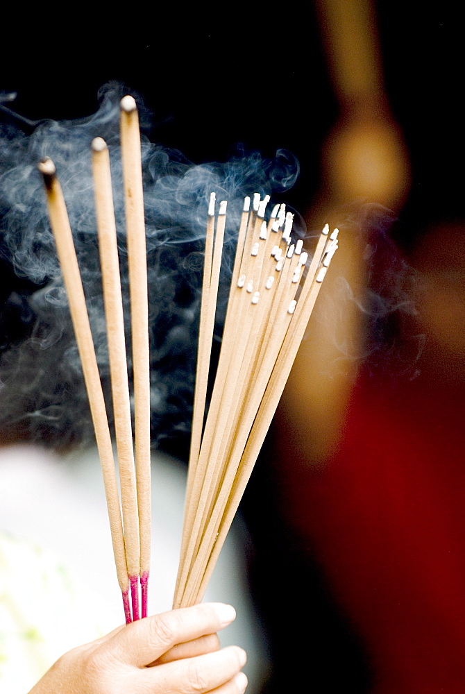 Incense sticks, Chinese moon festival, Georgetown, Penang, Malaysia, Southeast Asia, Asia