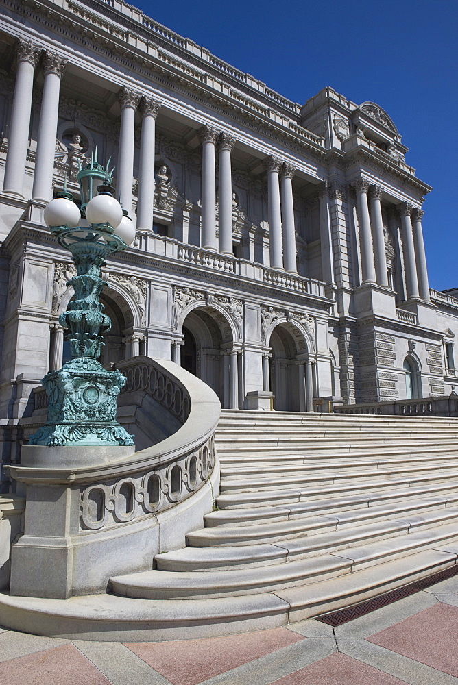 The entrance to the Library of Congress, Washington D.C., United States of America, North America