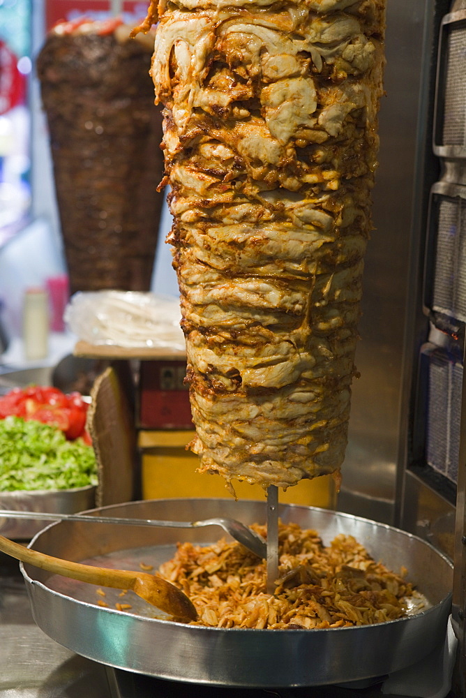 Doner kebab cooking, Istanbul, Turkey, Europe