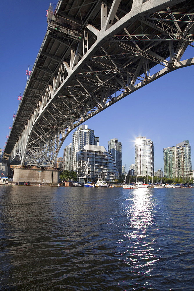 Granville Bridge spanning False Creek at Granville Island, Vancouver, British Columbia, Canada, North America