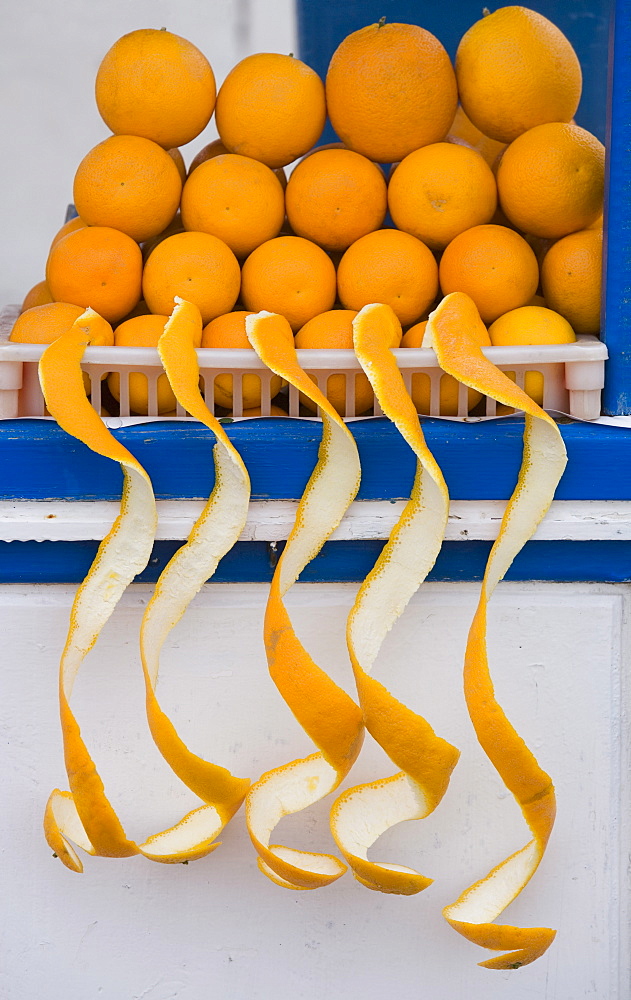 Orange juice stall, Essaouira, Morocco, North Africa, Africa