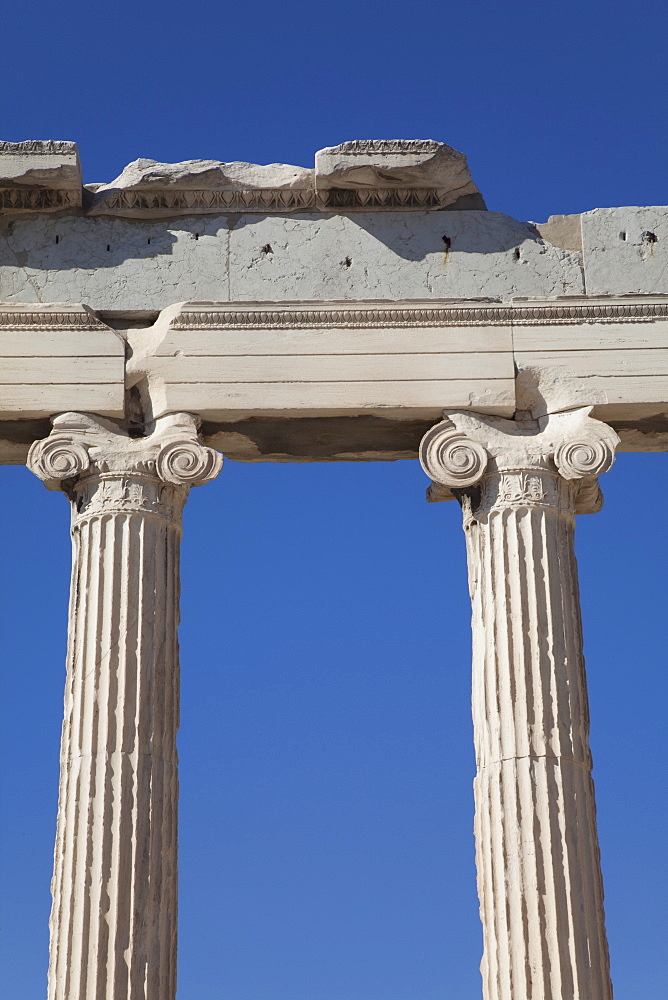 Eastern end of the Erechtheion at the Acropolis, UNESCO World Heritage Site, Athens, Greece, Europe