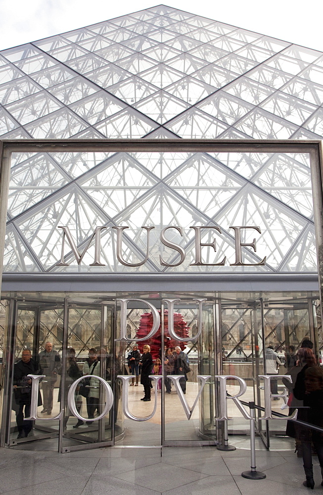 The Pyramid entrance to the Louvre, Paris, France, Europe