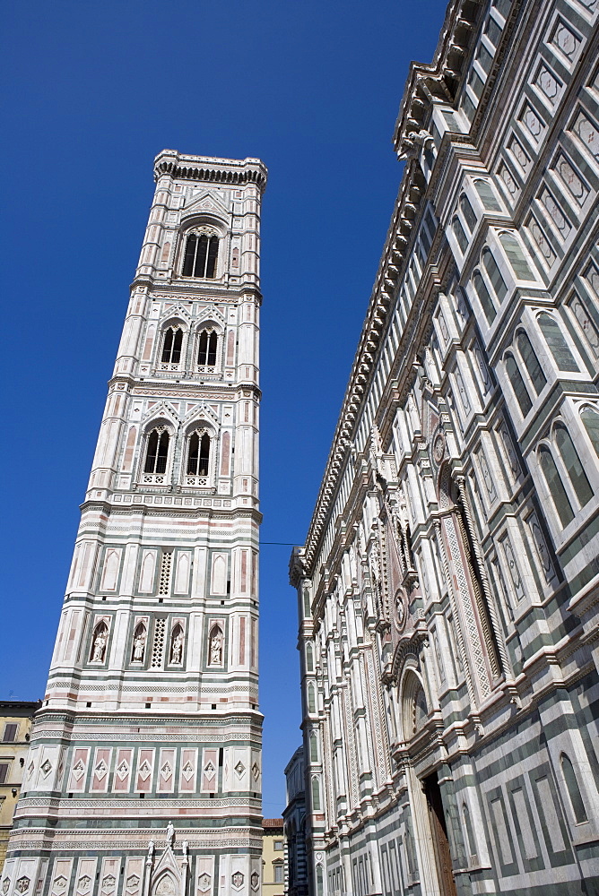 Campanile, and Duomo, Piazza del Duomo, UNESCO World Heritage Site, Florence, Tuscany, Italy, Europe