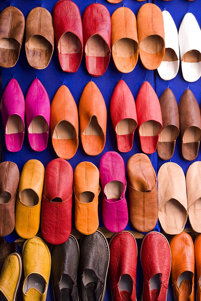 Traditional footware, Souk, Medina, Marrakech, Morocco, North Africa, Africa