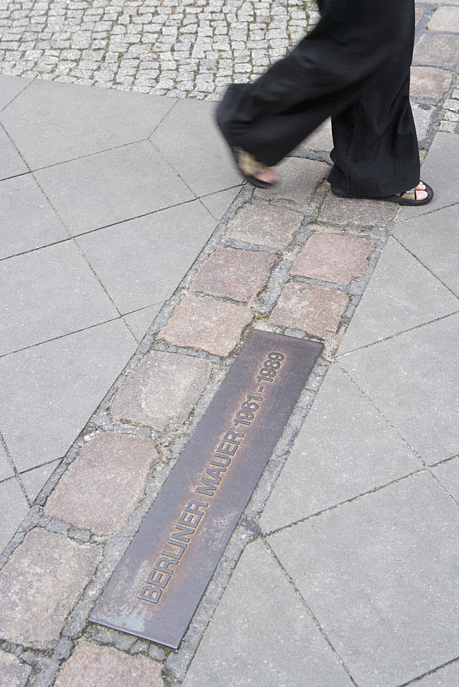 Site of the Berlin Wall, Street, Berlin, Germany, Europe