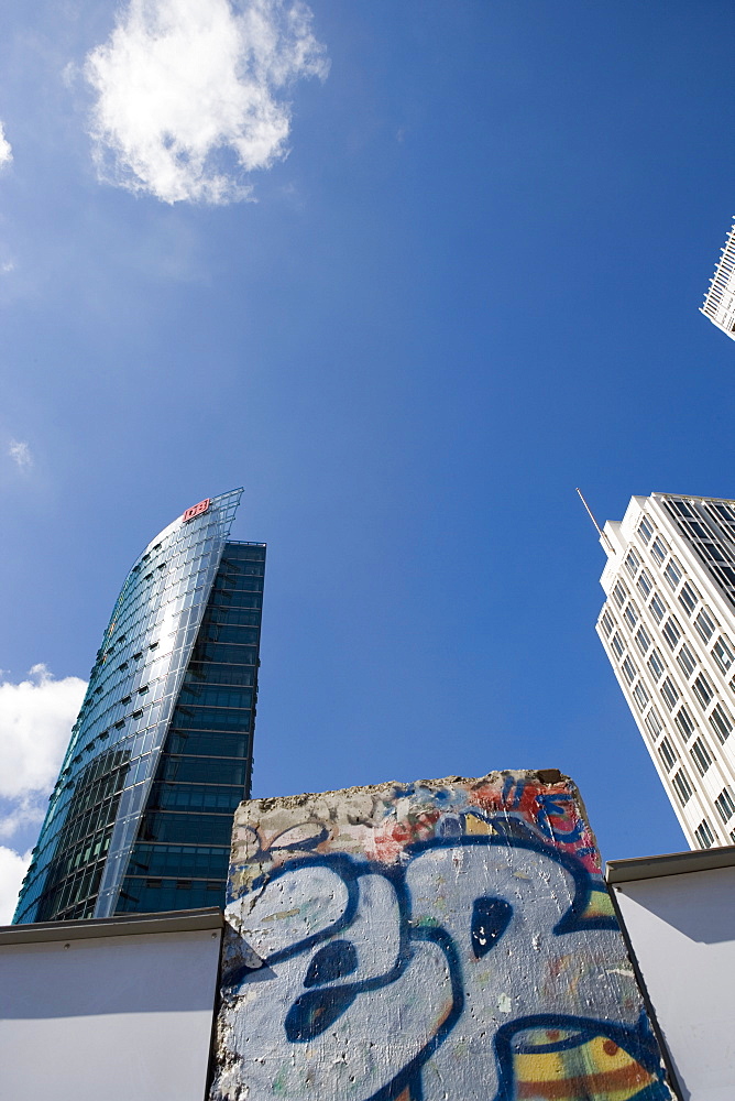 Section of the Berlin Wall, Potsdamer Platz, Sony Centre, Berlin, Germany, Europe