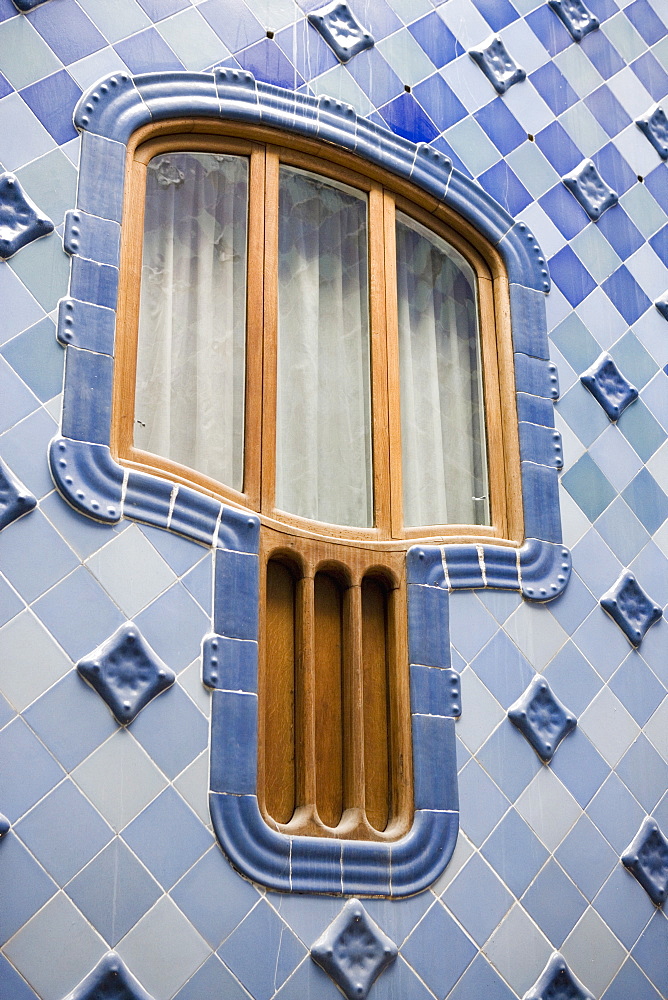 Interior window, Casa Batlo, Barcelona, Catalonia, Spain, Europe