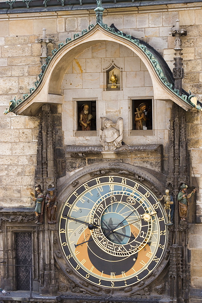 Town Hall Clock, Astronomical clock, Old Town Square, Old Town, Prague, Czech Republic, Europe