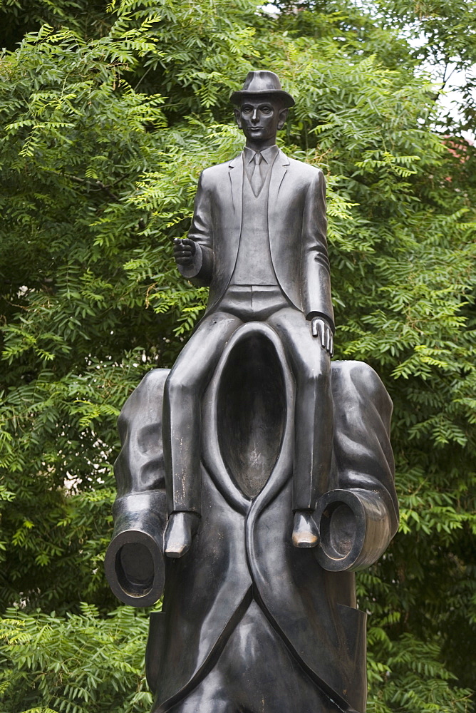 Kafka statue, Old Town, Prague, Czech Republic, Europe