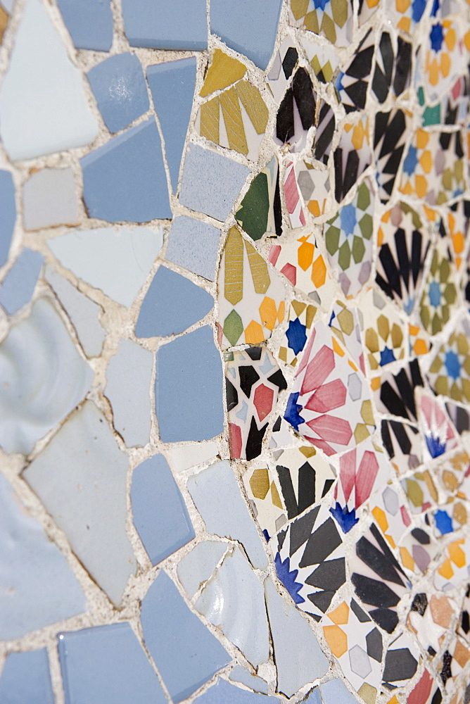 Detail, Parc Guell, UNESCO World Heritage Site, Barcelona, Catalonia, Spain, Europe