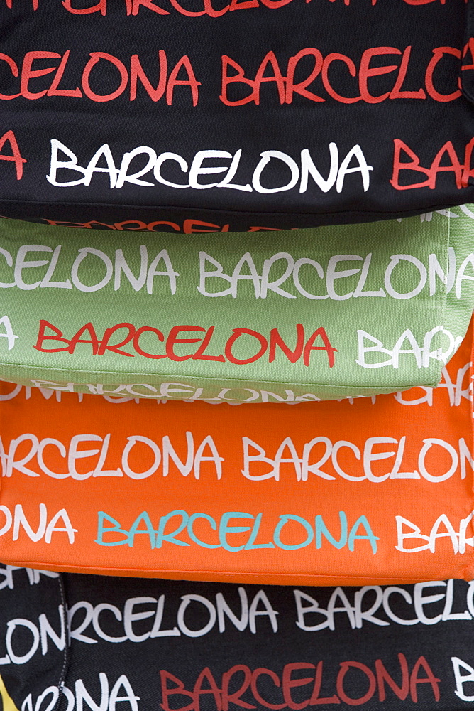 Souvenir sweatshirts, Barcelona, Catalonia, Spain, Europe