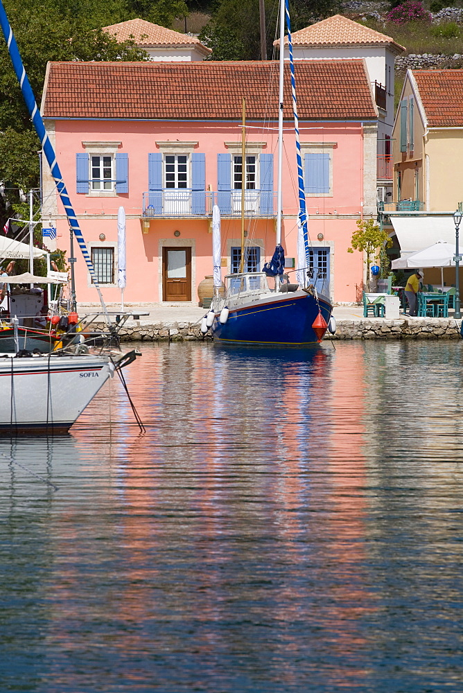 Fiscardo harbour, Kefalonia (Cephalonia), Ionian Islands, Greek Islands, Greece, Europe