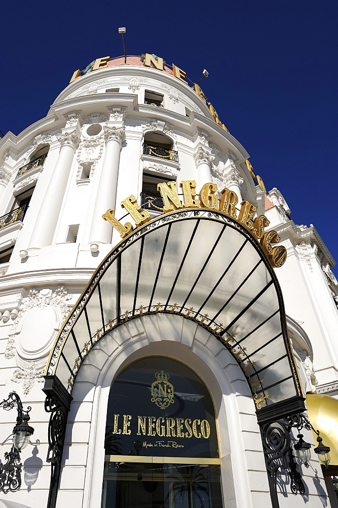 Detail, Hotel Le Negresco, Promenade des Anglais, Nice, Alpes Maritimes, Provence, Cote d'Azur, French Riviera, France, Europe