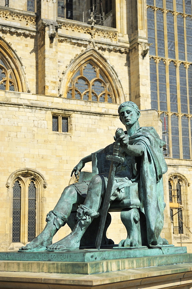 Statue of Roman Emperor Constantine the Great, York, Yorkshire, England, United Kingdom, Europe