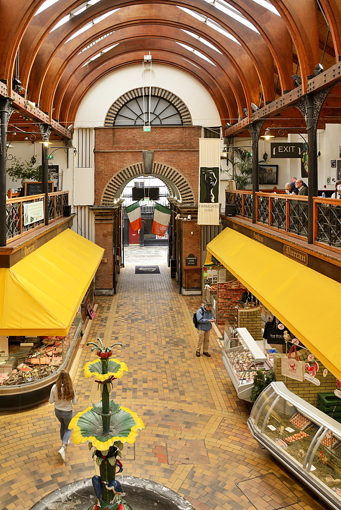 Looking towards the Princes Street entrance, The English Market, Cork, County Cork, Munster, Republic of Ireland, Europe