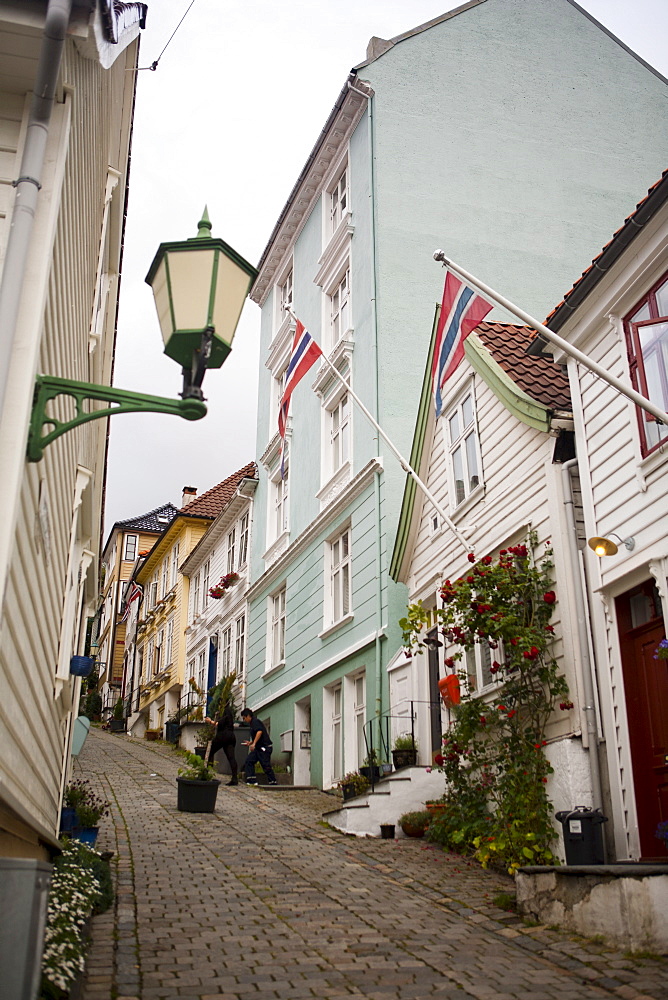 Strangebakken street, Stransidden District, Bergen, Hordaland, Norway, Scandinavia, Europe