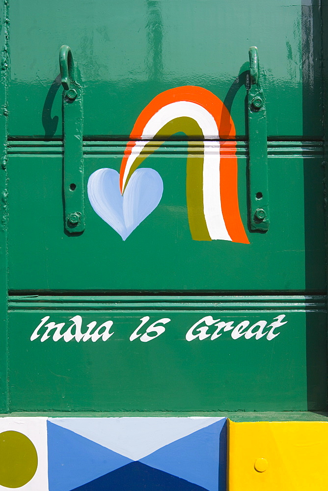 Decorated truck, Hyderabad, Andhra Pradesh state, India, Asia