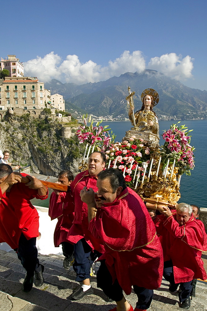 St. Maria Maddalena procession, Atrani, Amalfi coast, Campania, Italy, Europe