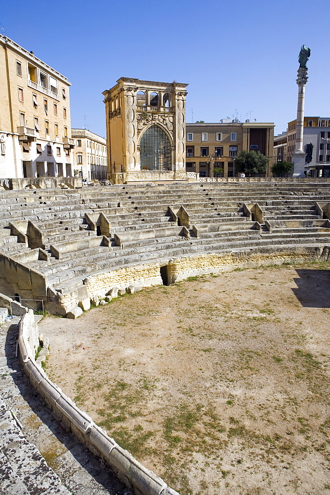 Roman theatre, Sant'Oronzo Square, Lecce, Lecce province, Puglia, Italy, Europe