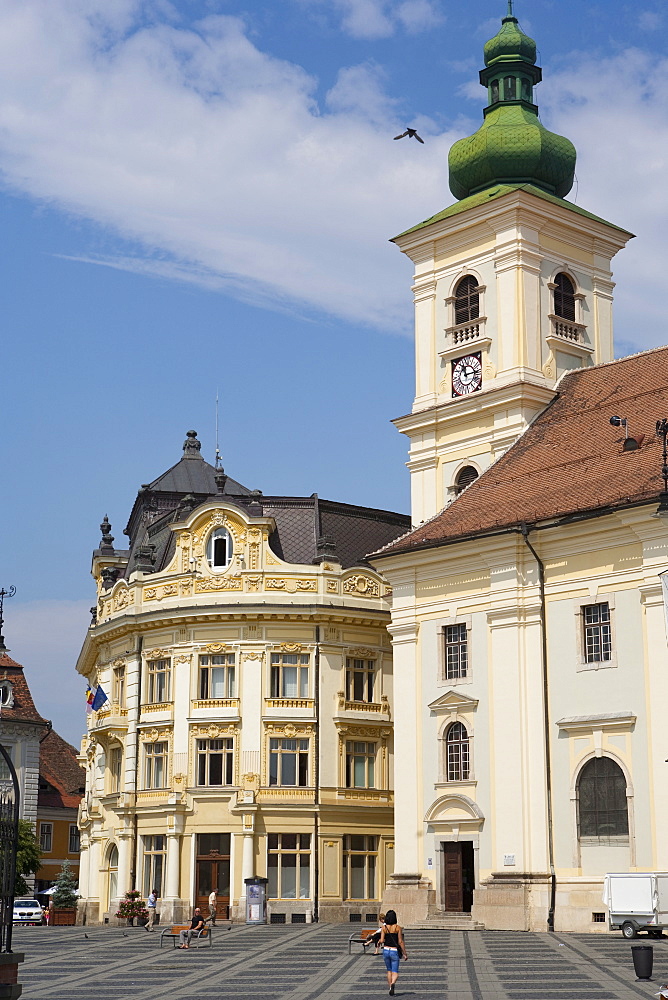 Mare square, Sibiu, Transylvania, Romania, Europe